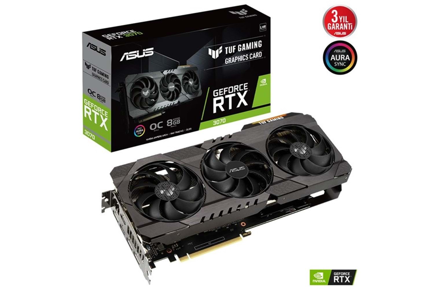 ASUS RTX3070 8GB TUF RTX3070-O8G-V2 GAMING GDDR6 256bit HDMI DP PCIe 16X v4.0