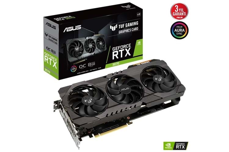 ASUS RTX3070 8GB TUF RTX3070-O8G-V2 GAMING GDDR6 256bit HDMI DP PCIe 16X v4.0