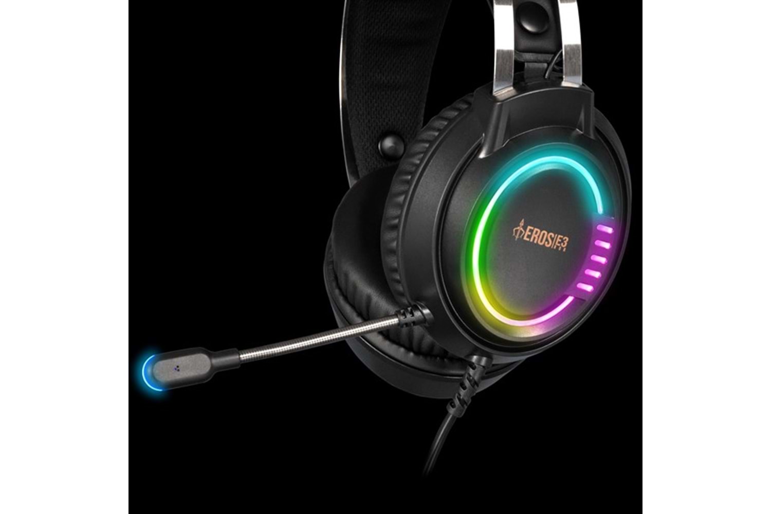 GAMDIAS EROS-M3 Stereo USB Led Aydınlatma Siyah (PC-PS4) Gaming Mikrofonlu Kulaklık
