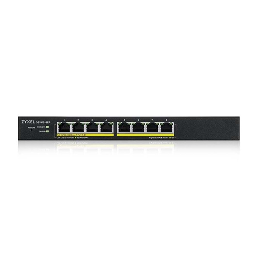 ZyXEL 8port 60w FULL PoE GS1915-8EP GIGABIT Yönetilebilir Switch