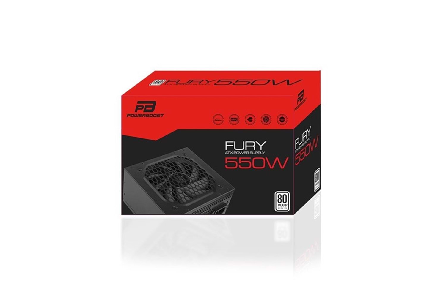 PowerBOOST 550W 80+ FURY BST-ATX550WEU 12cm Fanlı APFC Power Supply