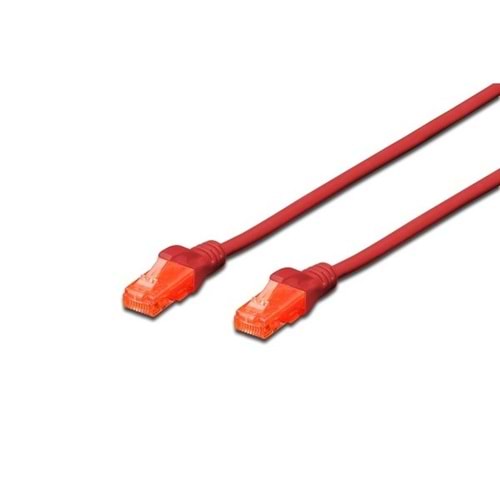 DIGITUS 0.5m CAT6 Utp DK-1617-005/R Kırmızı Patch Kablo (10'lu Paket)