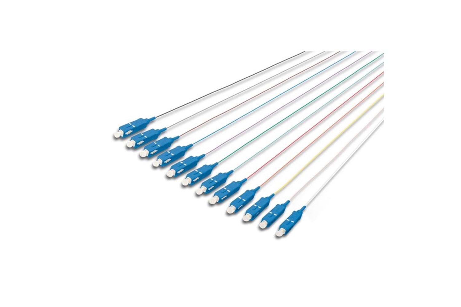 DIGITUS 2m SM SC 9/125µ AA-PGSCU-OS2-02 12li paket Fiber Optik Pigtail Kablo