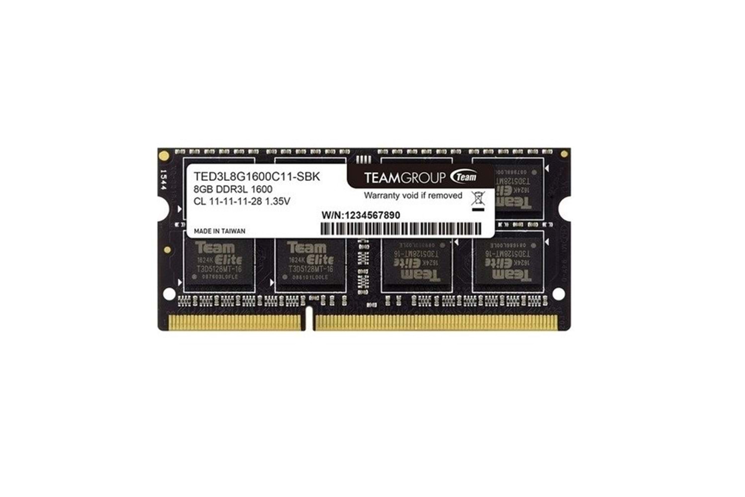TEAM 8GB DDR3 1600MHZ NOTEBOOK RAM Elite TED38G1600C1101
