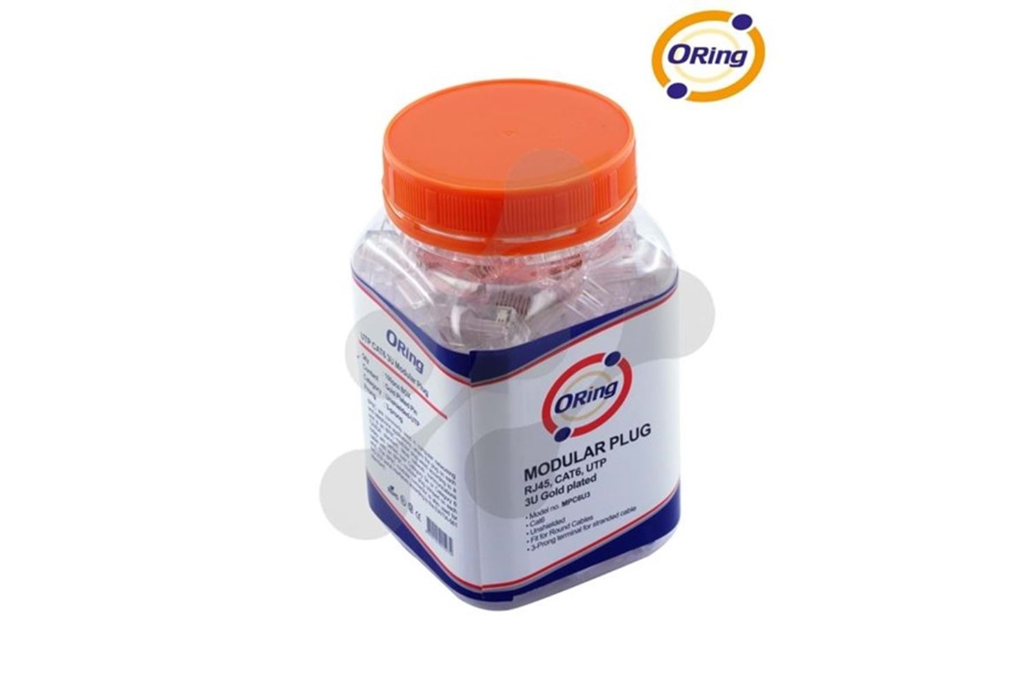 ORING CAT6 U/UTP RJ45 100'lü Kutu EZ Snap In Modular Plug 3U