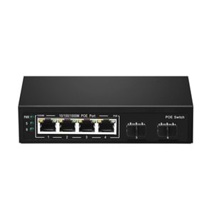 ODS 4port +2 UPLINK 60w FULL PoE 08ODS-4P2S 10/100/1000 2X SFP Yönetilemez Switch