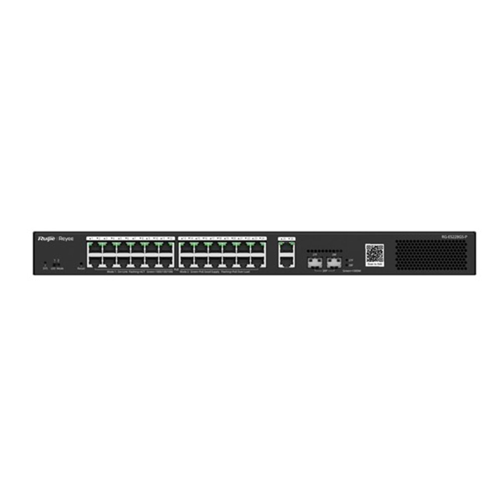 RUIJIE 24port 370w FULL PoE RG-ES228GS-P GIGABIT 2-FSP 2-Uplink Yönetilebilir Switch