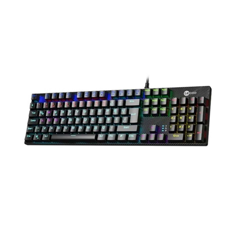 LENOVO LECOO KG1101 USB Q Trk RGB Led Aydınlatmalı Mekanik Siyah Gaming Klavye