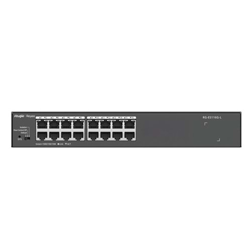 RUIJIE 16port REYEE RG-ES116G-L GIGABIT Yönetilemez Switch Çelik Kasa