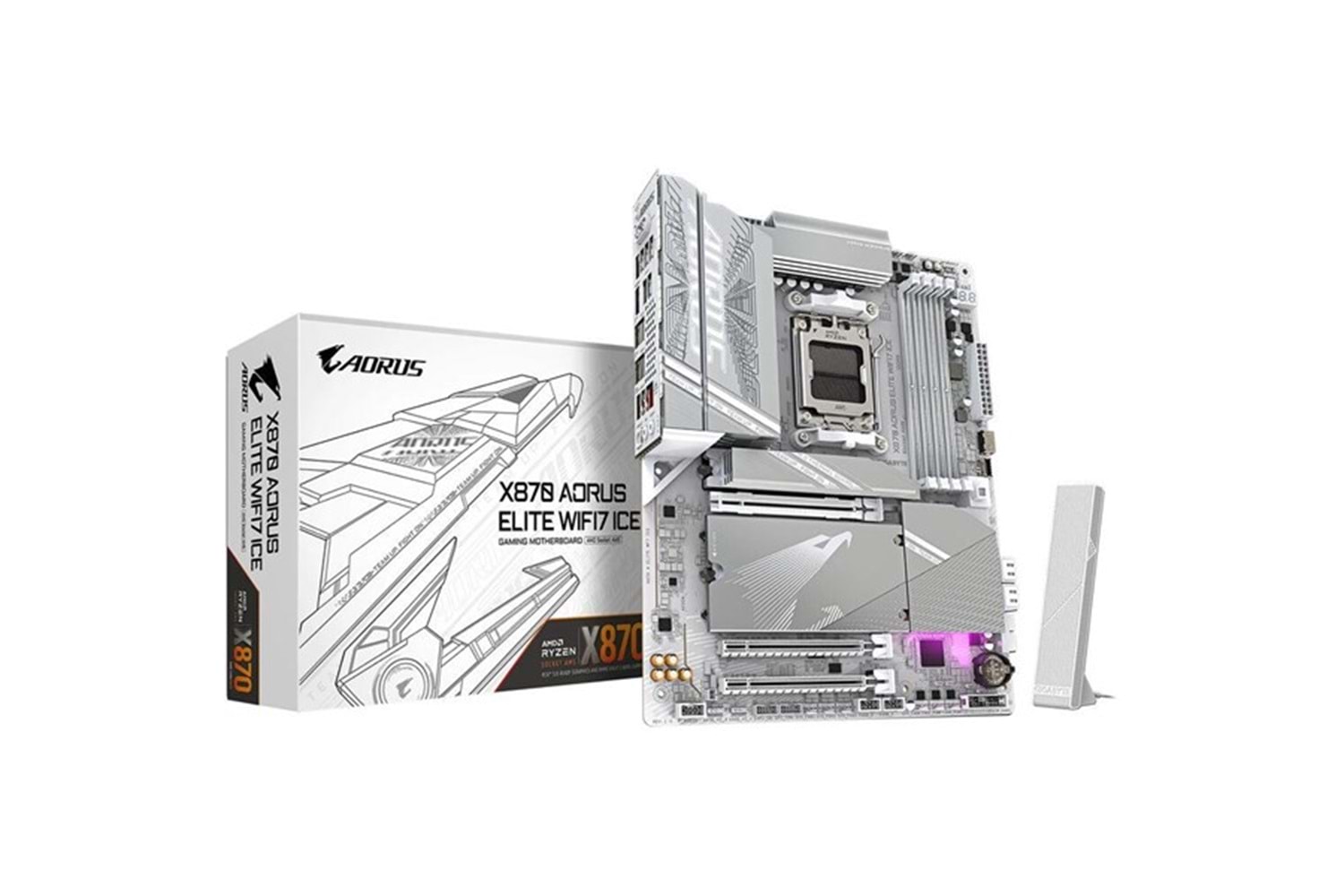 GIGABYTE X870 AORUS ELITE WIFI-7 ICE DDR5 HDMI DP PCIe 16X v5.0 AM5 ATX