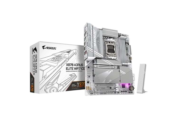 GIGABYTE X870 AORUS ELITE WIFI-7 ICE DDR5 HDMI DP PCIe 16X v5.0 AM5 ATX