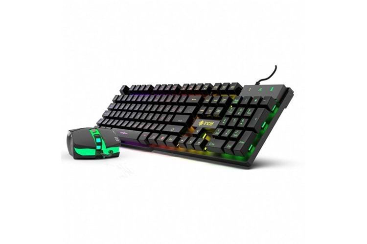 INCA IKG-448 USB Q Trk RGB Led Aydınlatmalı Mekanik Hisli Siyah Gaming Klavye - Mouse Set