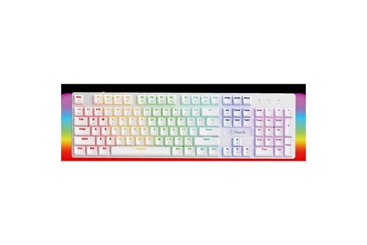 NORTH Shield Q Trk RGB Led / Mekanik Kırmızı Switch Beyaz Gaming Klavye