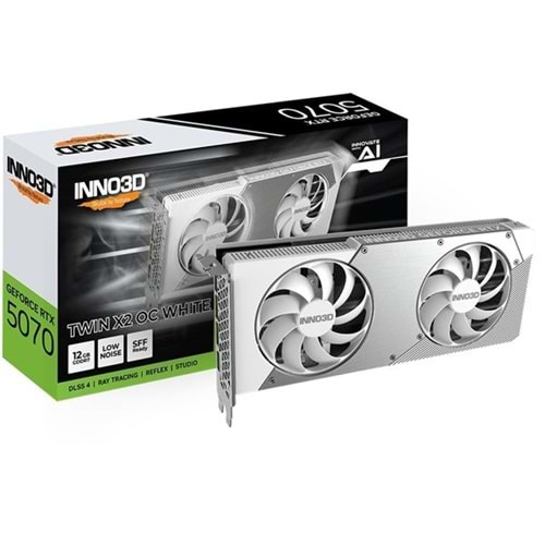 INNO3D RTX5070 12GB TWIN X2 OC N50702-12D7X-195064W GDDR7 192bit HDMI DP PCIe 5.0 Beyaz