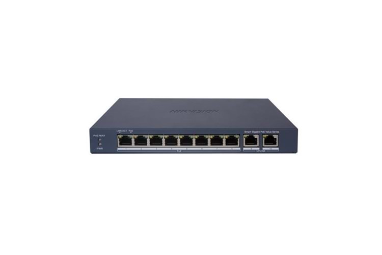 HIKVISION 8port 60w FULL PoE DS-3E1510P-EI/M GIGABIT 2X-UPLINK Yönetilemez Switch