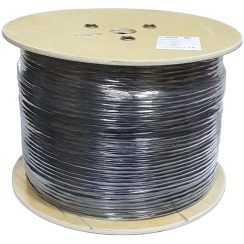 AGER CAT6 Utp 23AWG Siyah 500m Makara Saf Bakır Outdoor Kablo 0.55mm AC-600-5-OD