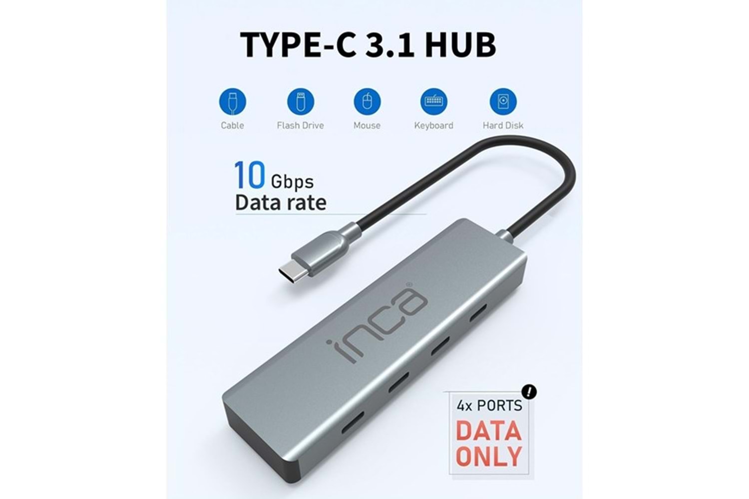 INCA ITPT-4T 4port TYPEC Çoklayıcı Hub
