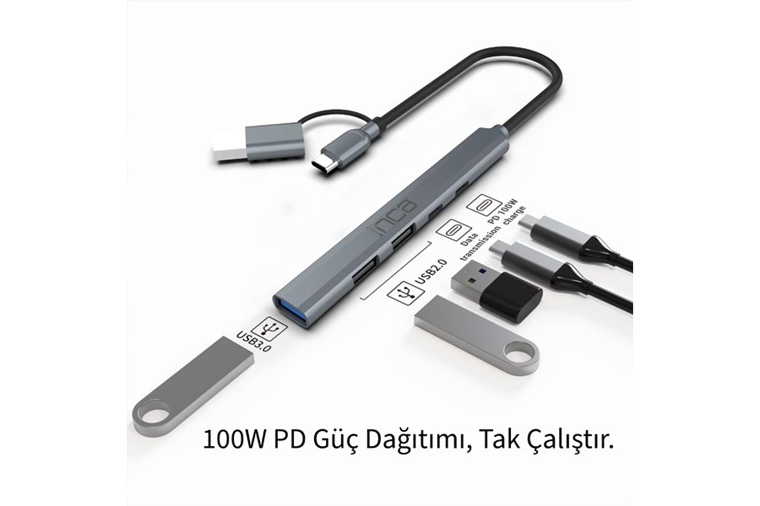 INCA IUTP-06T 5port USB 3.0 TYPEC Çoklayıcı Hub