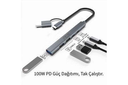 INCA IUTP-06T 5port USB 3.0 TYPEC Çoklayıcı Hub