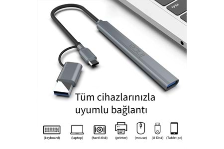 INCA IUTP-06T 5port USB 3.0 TYPEC Çoklayıcı Hub