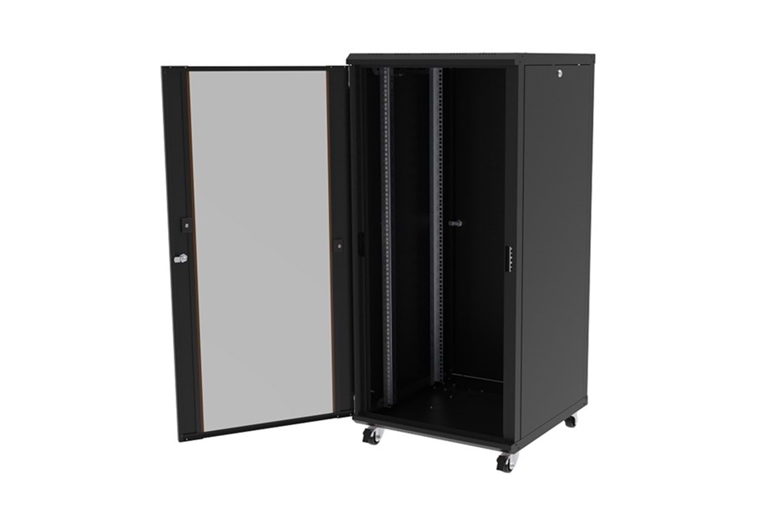 AGER 20U + 2li Fan 600x600mm Dikili Tip Siyah Kabinet Agena AG-AN20U6060S1 Cam Kapak