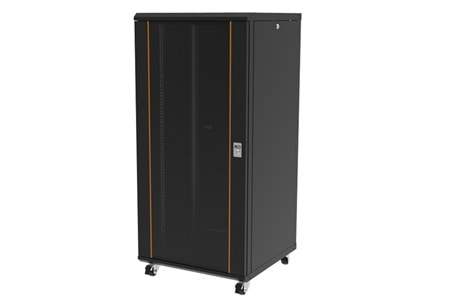 AGER 20U + 2li Fan 600x600mm Dikili Tip Siyah Kabinet Agena AG-AN20U6060S1 Cam Kapak
