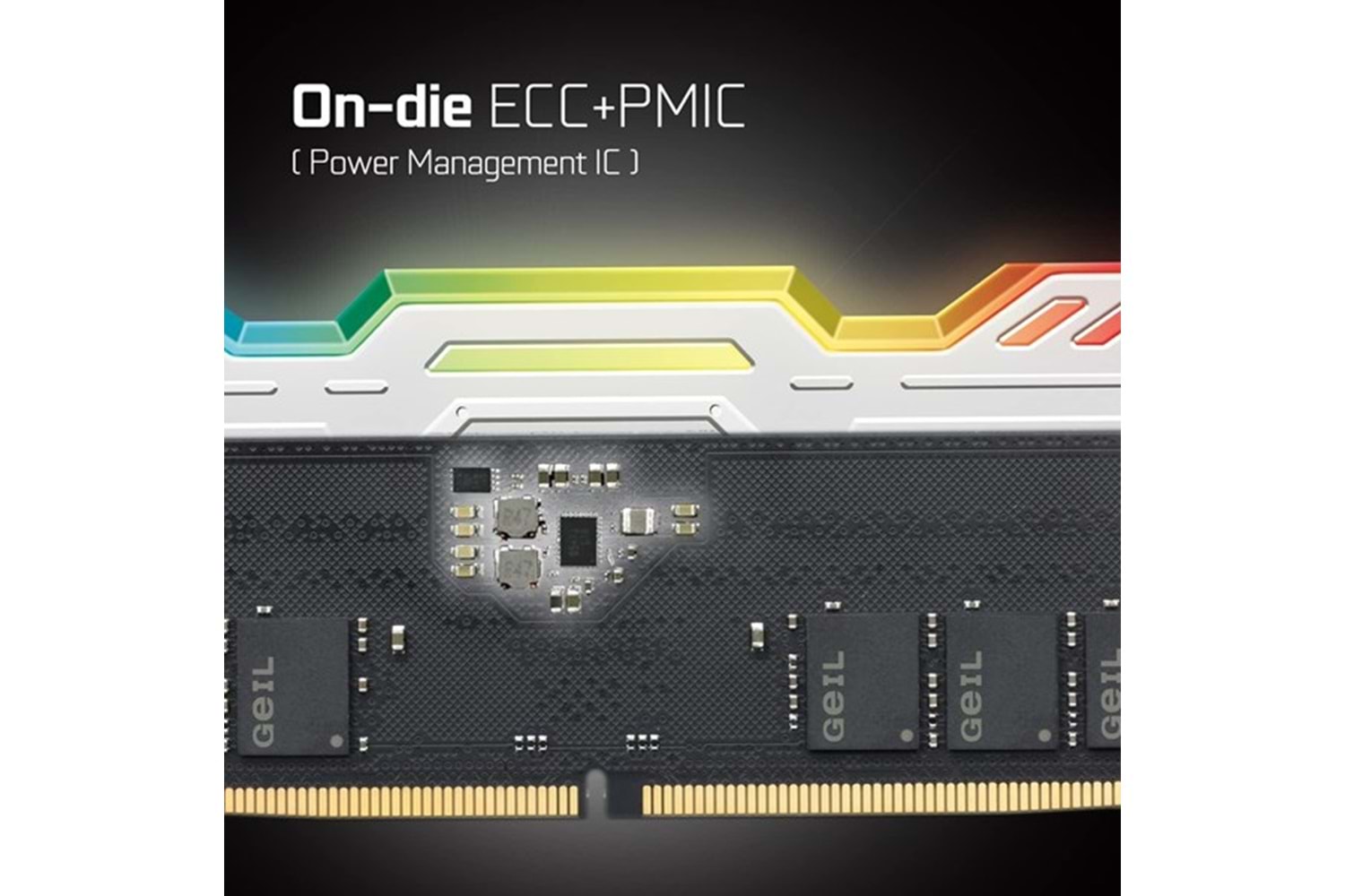 GEIL 32GB (2X 16GB) DDR5 4800MHZ CL42 DUAL KIT PC RAM POLARIS GAOW532GB4800C40DC BEYAZ