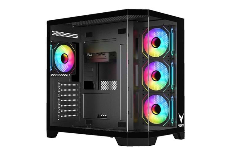 VENTO 850w 80+ BRONZE VG4204FA Panoramik Gaming Mid-Tower PC Kasası Siyah 