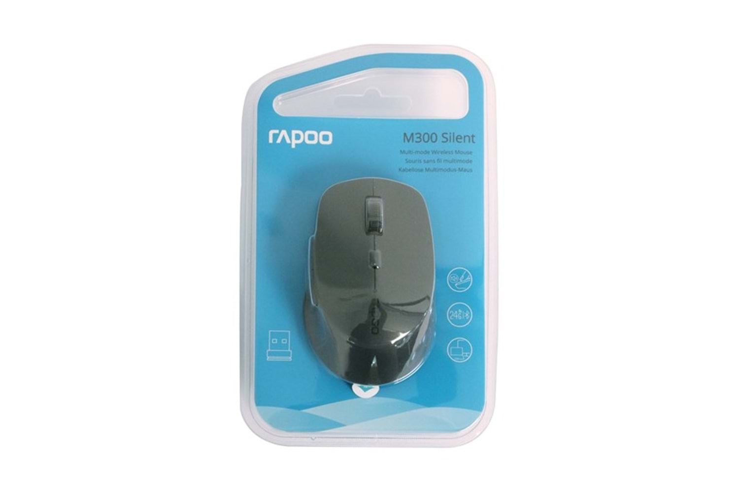 Rapoo M300 18048 1600Dpı Çok Modlu Sessiz Tıklama Özellikli Kablosuz Mouse Koyu Gri