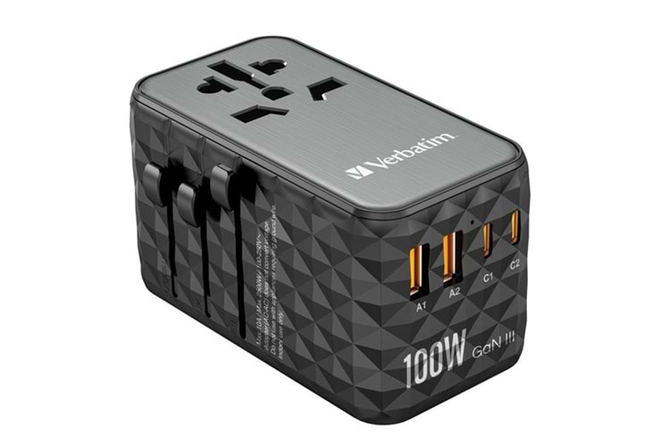 VERBATIM CHR ATA-06 GaN III Evrensel Seyahat Adaptörü 100W
