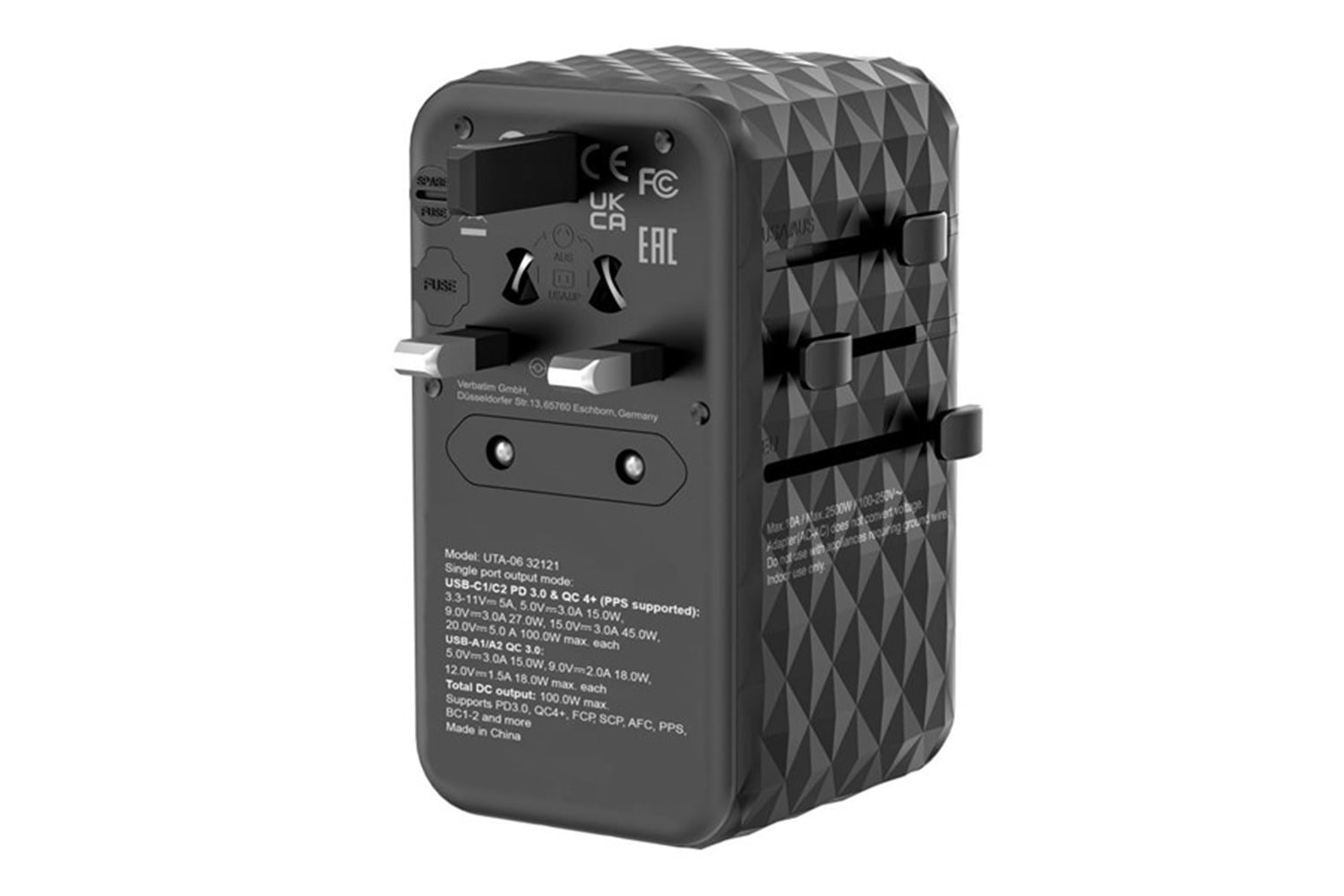 VERBATIM CHR ATA-06 GaN III Evrensel Seyahat Adaptörü 100W