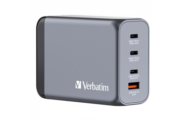 VERBATIM GNC-240 240W 4-Bağlantı Noktalı GaN Duvar Şarj Cihazı