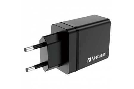 VERBATIM CHR-30EU1 30W 4 Bağlantı Noktalı USB Duvar Şarj Cihazı - Siyah