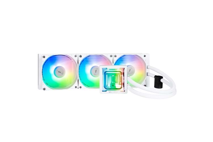 BITFENIX 360mm CUBE 360 AIO-360-WW27A-RP ARGB Sıvı Soğutmalı AM5-1851p İşlemci Fanı Beyaz