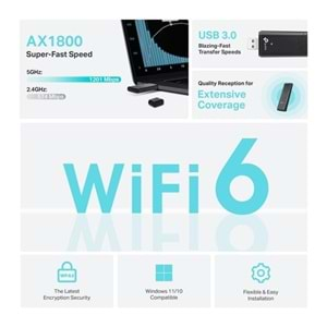 TP-LINK ARCHER TX20U AX1800 Dual Band Wi-Fi 6 Bluetooth Kablosuz Usb Adaptör