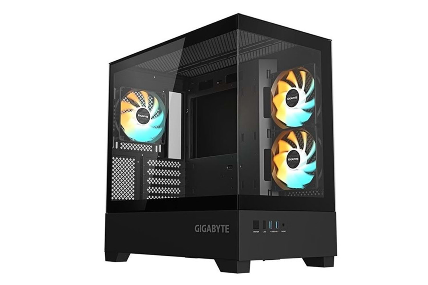 GIGABYTE GB-C201P PANORAMIK GAMING MID-TOWER PC KASASI 360MM SIVI SOĞUTUCU DESTEĞİ