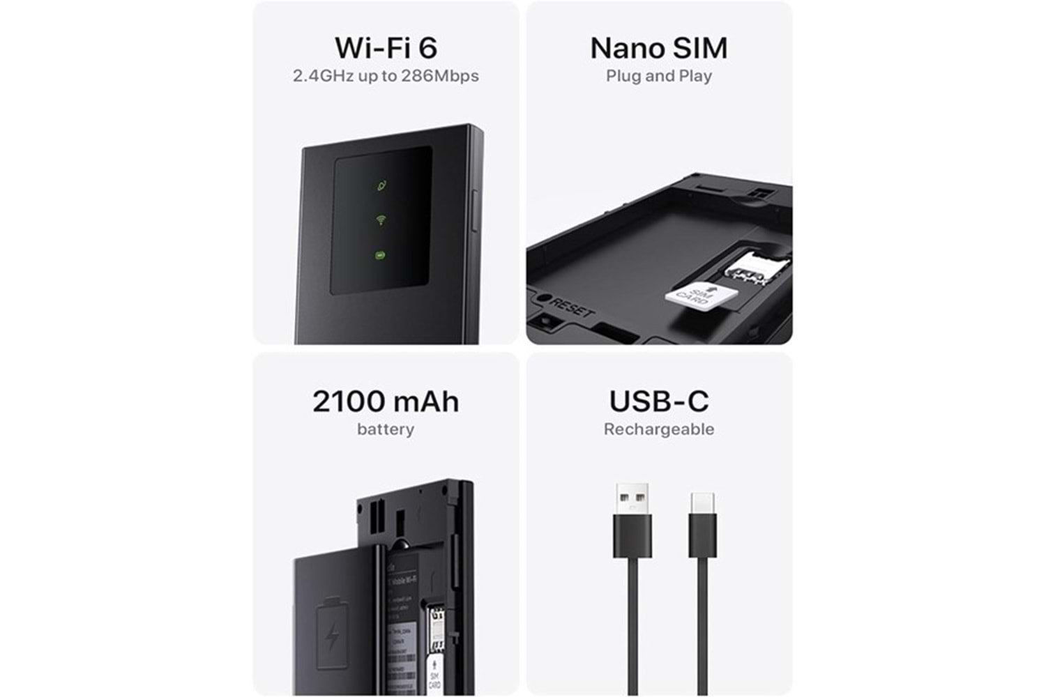 TENDA MF3 4G LTE WIFI6 BATARYALI TAŞINABİLİR MOBİL ROUTER