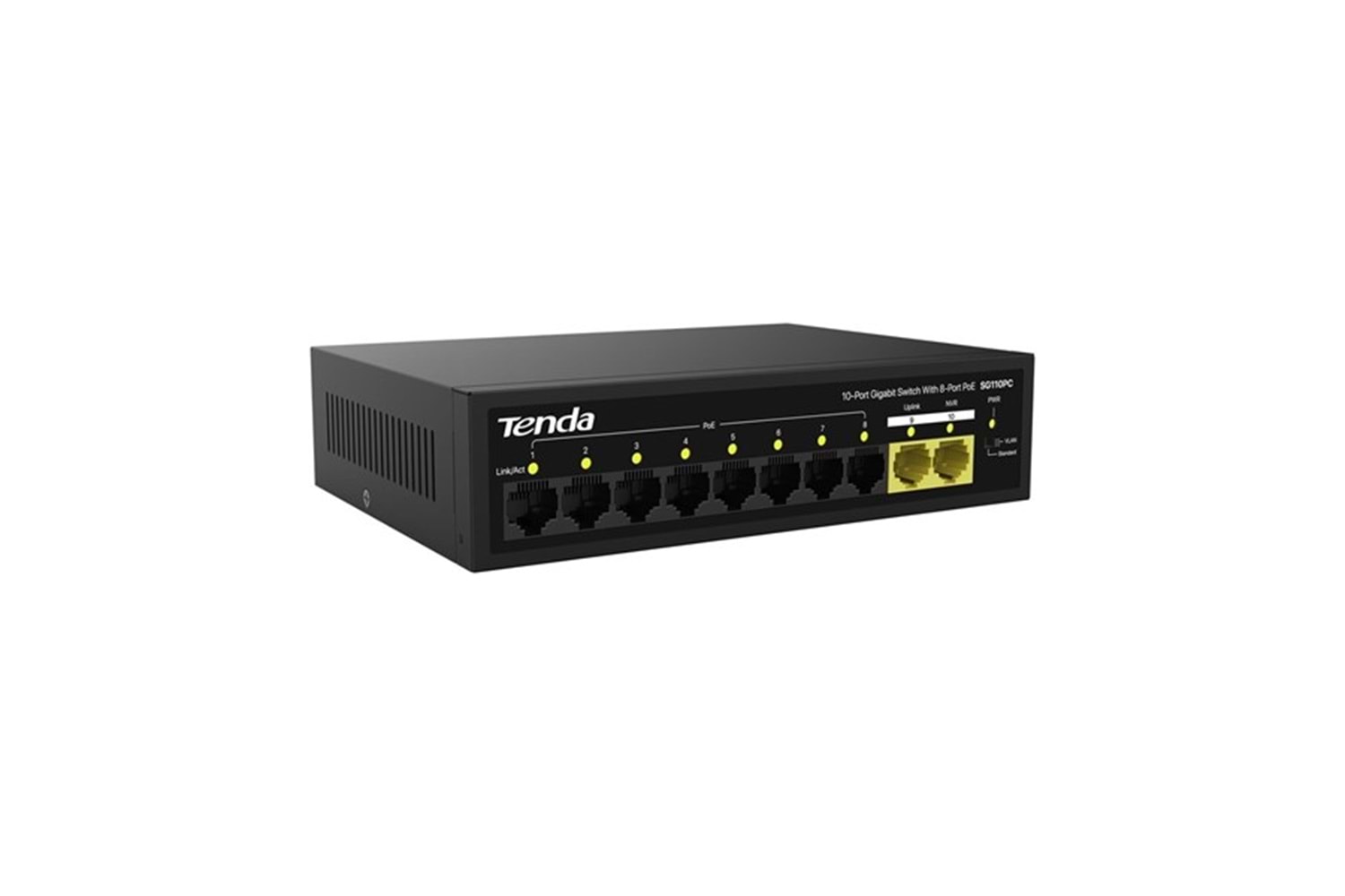 TENDA 8port 100w FULL PoE S110GPC GIGABIT 1X-UPLINK Yönetilemez Switch