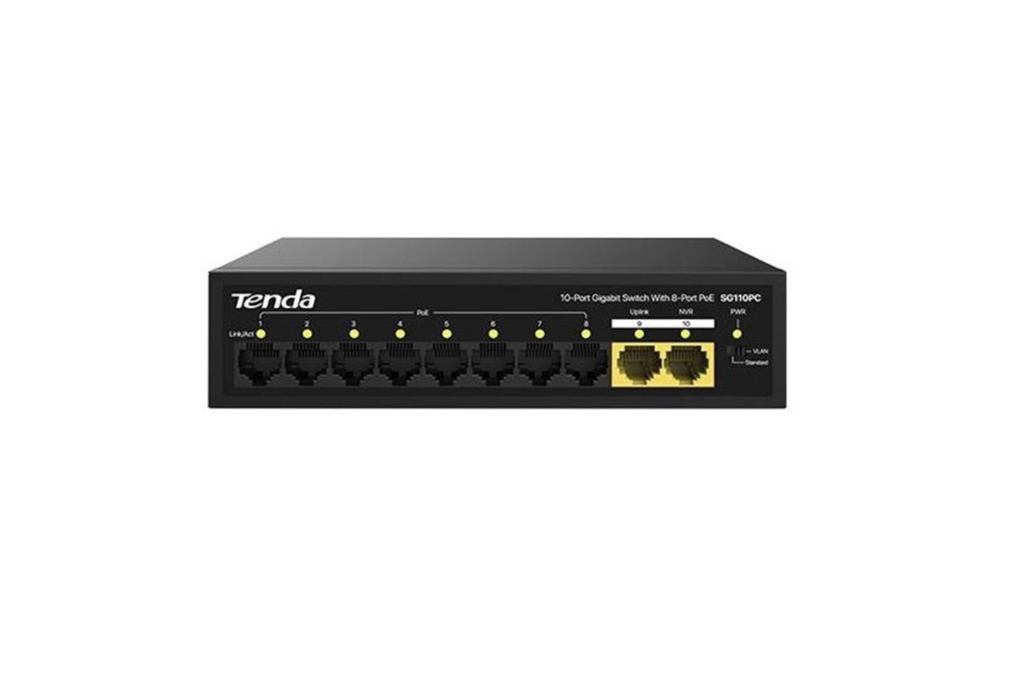 TENDA 10port 100w 8port PoE SG110PC GIGABIT 2-Uplink Yönetilemez Switch