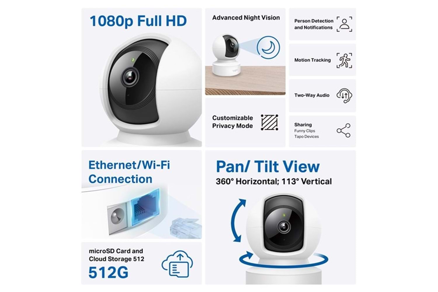 TP-LINK 2MP TAPO C202 PAN-TILT EV GÜVENLİK KAMERASI