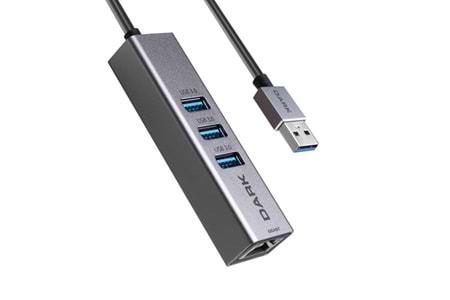 Dark DK-AC-USB332GL Gigabit Ethernet ve 3xUSB 3.0 Hub Çoklayıcı Adaptör