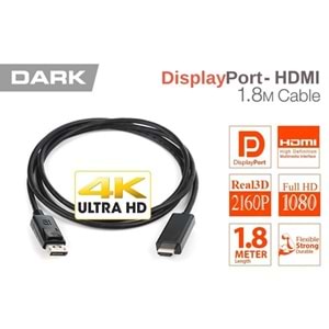 DARK DK-CB-DPXHDMIL184K 1.8metre DP-HDMI Çevirici Kablo