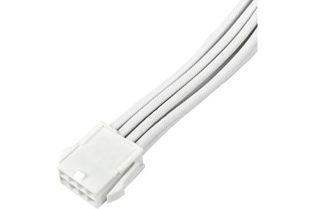 SilverStone SST-PP07E-PCI8W-V2 1 x PCIe 8pin (6+2) Ekran Kartı Uzatma Kablosu 16AWG Yüksek Akım Taşıma Kapasiteli 30cm (Beyaz) (SST-PP07E-PCI8W-V2)