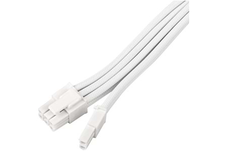 SilverStone SST-PP07E-PCI8W-V2 1 x PCIe 8pin (6+2) Ekran Kartı Uzatma Kablosu 16AWG Yüksek Akım Taşıma Kapasiteli 30cm (Beyaz) (SST-PP07E-PCI8W-V2)