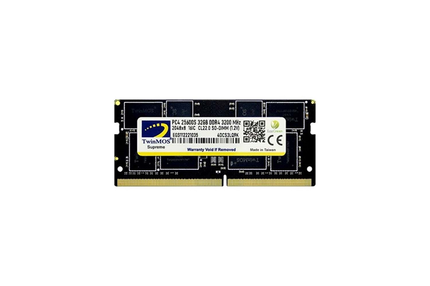 TWINMOS 32GB DDR4 3200MHZ NOTEBOOK RAM VALUE MDD432GB3200N