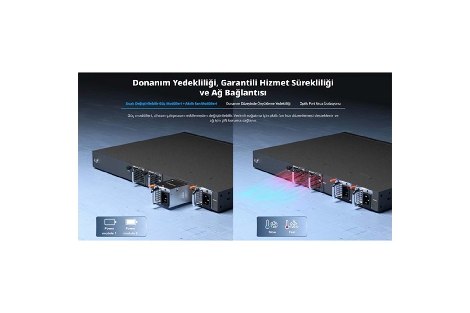 RUIJIE RG-CS86-20XS4VS2QXS-D 20-SFP+ 10GBE 4-SFP 10GBE 2-QSFP+ 40GBE LAYER3 YÖNETİLEBİLİR SWITCH