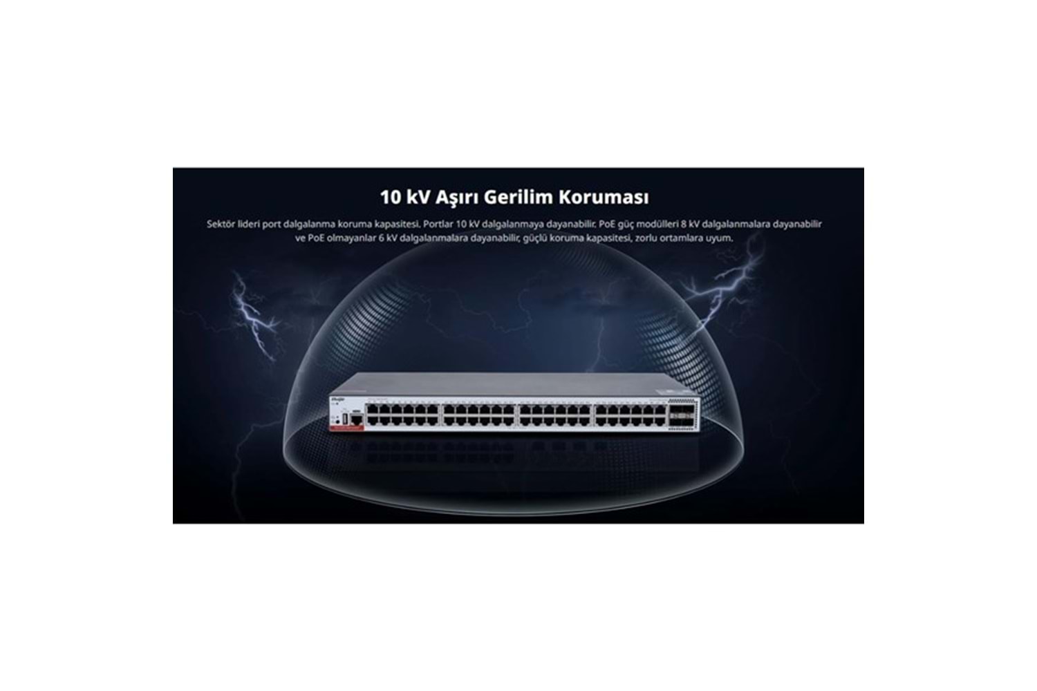RUIJIE 48port RG-CS83-48GT4XS-P GIGABIT 4-10GBE SFP+ 405W LAYER3 YÖNETİLEBİLİR POE SWITCH
