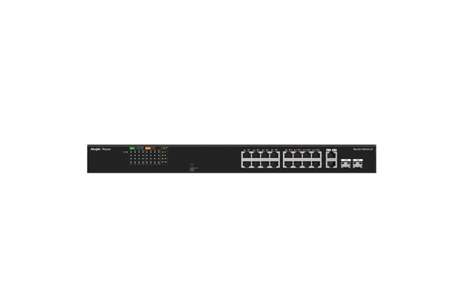 RUIJIE REYEE 16port RG-ES118FGS-LP 10/100 2-UPLINK 2-SFP 120W YÖNETİLEMEZ POE SWITCH