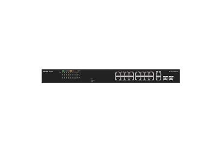 RUIJIE REYEE 16port RG-ES118FGS-LP 10/100 2-UPLINK 2-SFP 120W YÖNETİLEMEZ POE SWITCH
