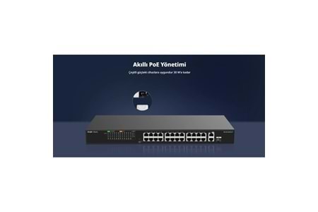 RUIJIE REYEE 16port RG-ES118FGS-LP 10/100 2-UPLINK 2-SFP 120W YÖNETİLEMEZ POE SWITCH